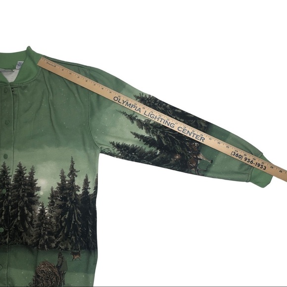 Vintage BLAIR Sweatshirt/Jacket Full Graphic Print Crewneck Button Up Sz Med - Picture 13 of 13